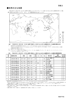 別紙2（世界の主な地震活動）[PDF形式: 428KB]