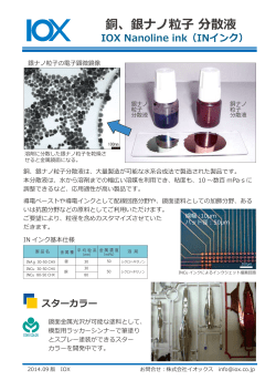 IOX Nanoline ink（INインク） 銅、銀ナノ粒子 分散液