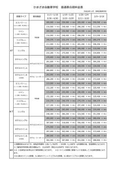 合宿料金表 （PDF 40KB）