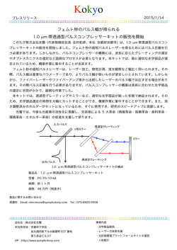フェムト秒のパルス幅が得られる 1.0 &mu;m 帯透過型パルスコンプレッサー
