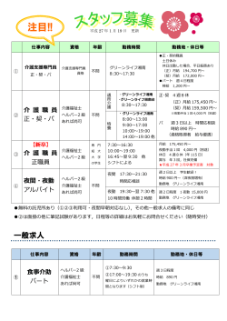 求人コーナー - 喜寿福祉会