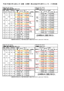 三原駅－県立広島大学三原キャンパス H27.1.17とH27.1.18 (PDF形式
