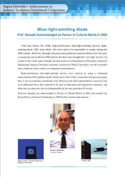 Prof. Akasaki Acknowledged as Person of Cultural Merits in 2004