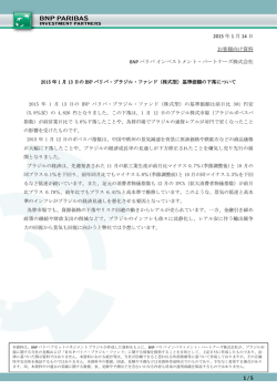 （株式型）基準価額の下落について - BNPパリバ インベストメント