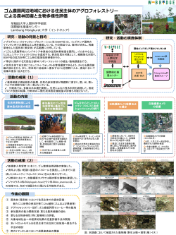 ゴム農園周辺地域における住民主体のアグロフォレストリー - W