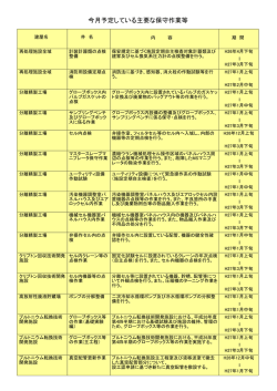 設備機器の保守作業等の詳細