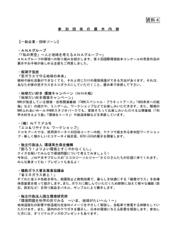 資料4 参加団体の展示内容 [PDF 19 KB]