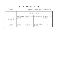 募 集 地 域 一 覧