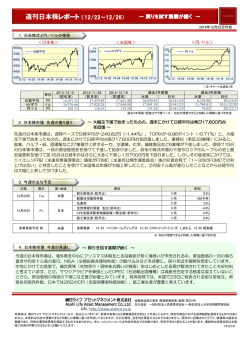 週刊日本株レポート （12/22～12/26）