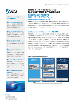 INSIGHT SAS Customer Intelligence Suite INTERACTION IMPROVE