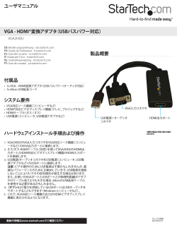 ユーザマニュアル 付属品 システム要件 VGA - HDMI