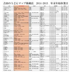 吉田のうどんマップ掲載店 2014