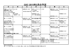 GSC 2015年1月の予定