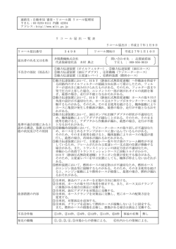リコール届出一覧表