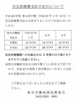 療費支払予定日 について