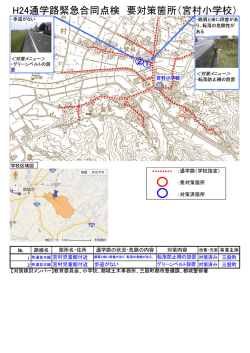 H24通学路緊急合同点検 要対策箇所（宮村小学校）