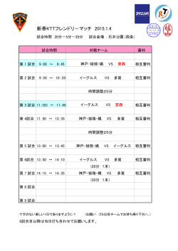 新春KTTフレンドリ−マッチ 2015.1.4