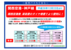12/22 関西空港-神戸線 深夜時間帯の増便について