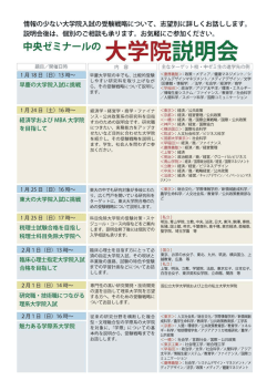 目的別大学院説明会