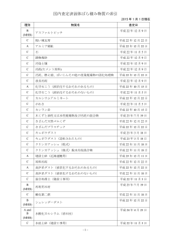 事前査定物質の索引