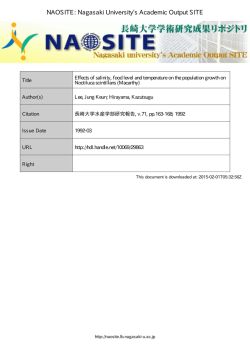 Effects of salinity, food level and temperature on the