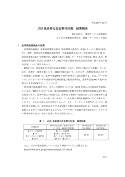 JISA 低炭素化社会実行計画 結果報告
