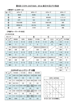 第6回COPA SAITAMA 2013組合せ及び日程表