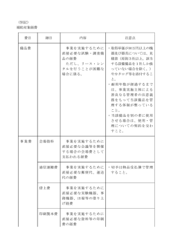 （別記） 補助対象経費 費目 細目 内容 注意点 備品費 事業を実施する