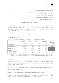 業績予想の修正に関するお知らせ