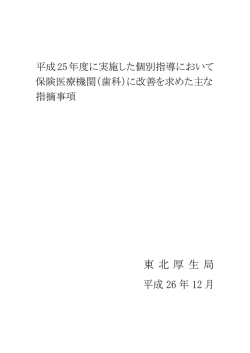 （歯科）に改善を求めた主な指摘事項（PDF：427KB）