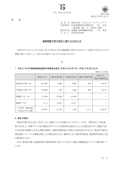 通期業績予想の修正に関するお知らせ