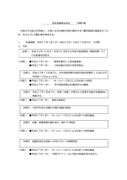 塚本産業株式会社の行動計画表