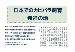 国内でも人気のカビバラは、 今でこそ多くの動 物園で飼育