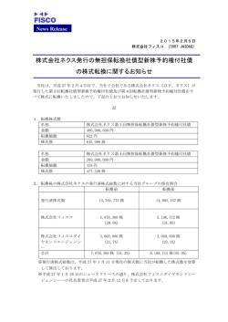 株式会社ネクス発行の無担保転換社債型新株予約権付社債 の