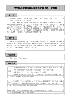 岐阜県高齢者居住安定確保計画（案）の概要