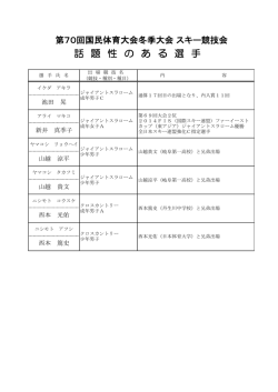 話 題 性 の あ る 選 手
