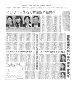 日刊建設工業新聞（2014 年 6 月 30 日付 2 面掲載） 【座談会／女性が
