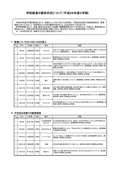 学校給食の提供状況について（平成26年度2学期）