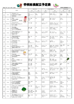 学校給食献立予定表