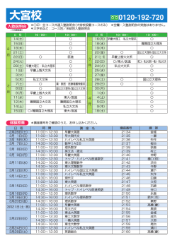 2015年度 大学受験科 入塾説明会・体験授業 大宮校