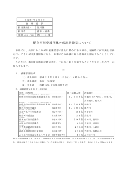 優良河川愛護団体の感謝状贈呈について