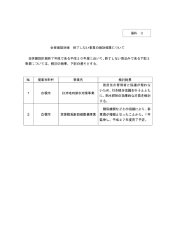 資料2 合併建設計画 終了しない事業の検討結果について（PDF：24KB）