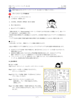 内容：ブレーンストーミング、KJ法 No：0900 分類：設計 日付:2015/2/6 1