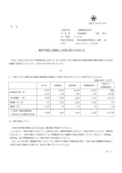 業績予想値と実績値との差異に関するお知らせ
