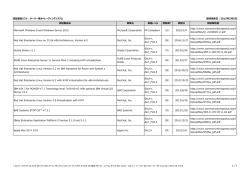 認証製品リスト：サーバー用オペレーティングシステム 最終更新日：2015