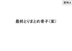 資料4 最終とりまとめ骨子（案）