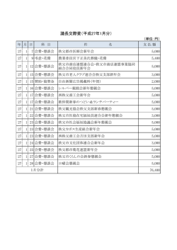 議長交際費（平成27年1月分）