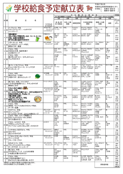 中学校献立表（2015年2月分）