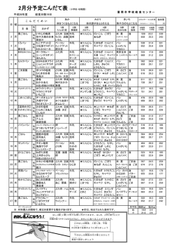 平成27年2月分予定こんだて表 小・幼(PDF文書)