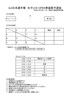 3x3日本選手権 女子U18・OPEN青森県予選会